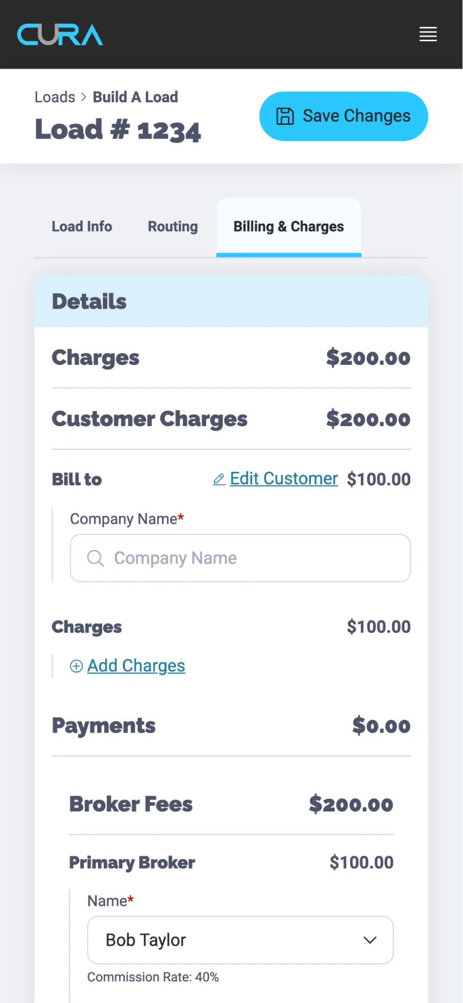 Storybook view of a Build a Load template