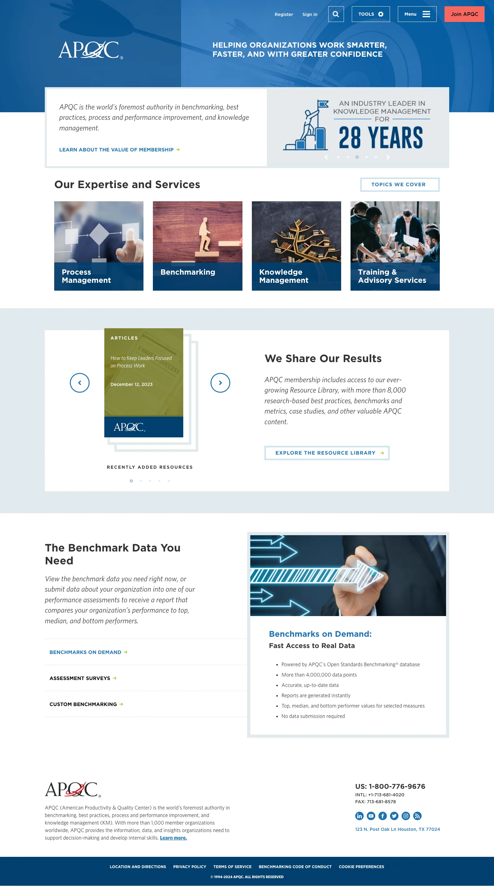 APQC's home page