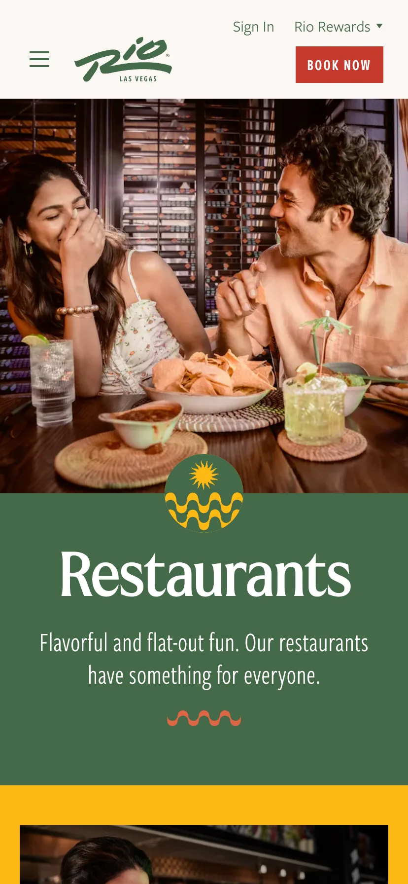 Rio mobile landing page