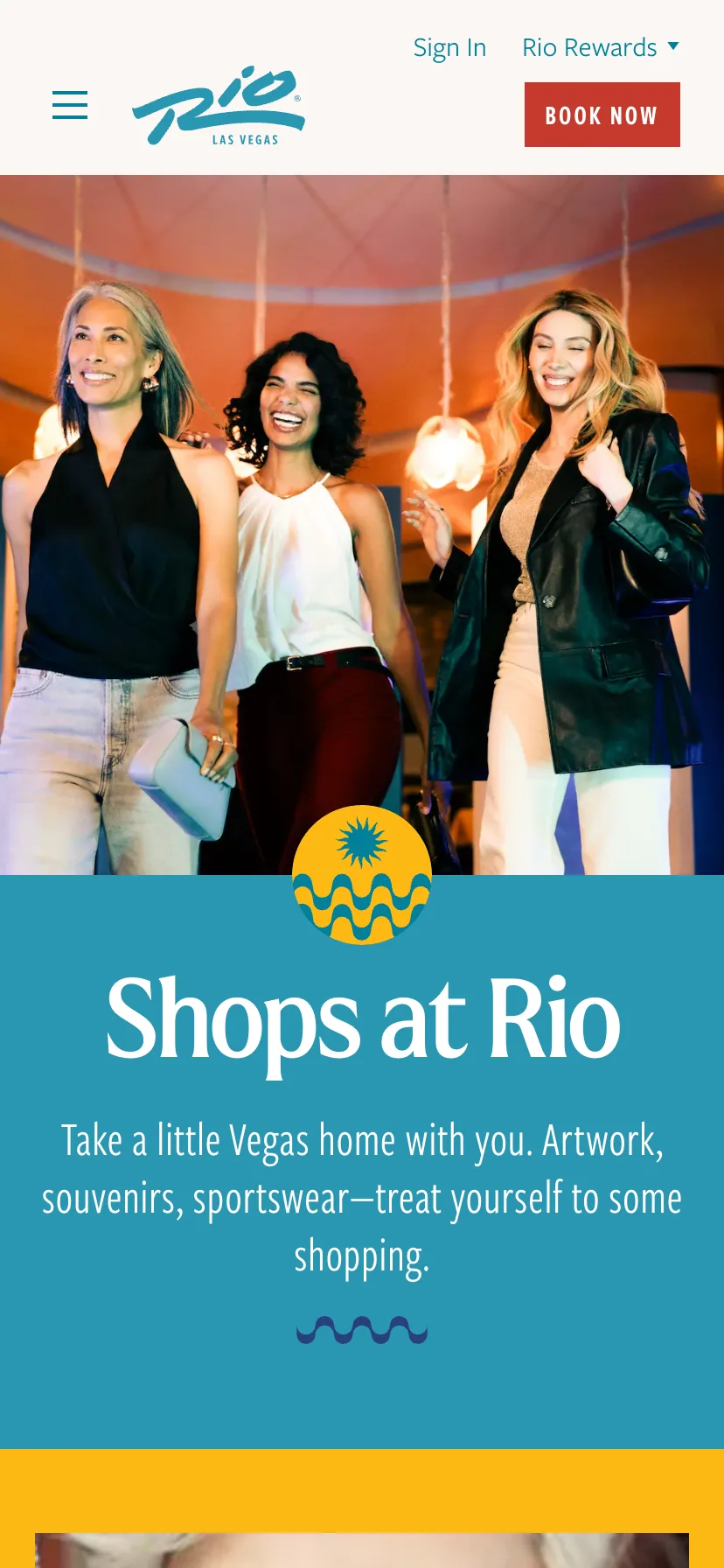 Rio mobile landing page