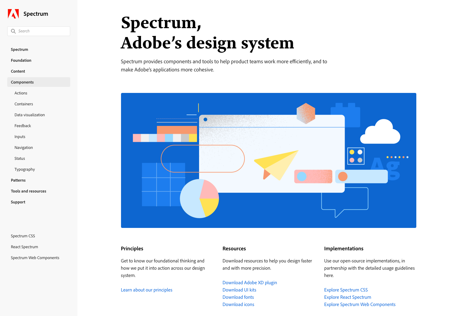 Spectrum design system screenshot