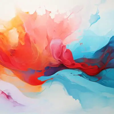 A colorful abstract painting depicting high and low emotions