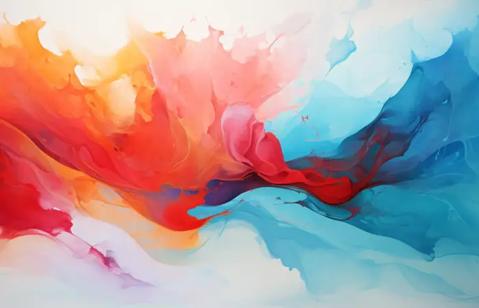 A colorful abstract painting depicting high and low emotions