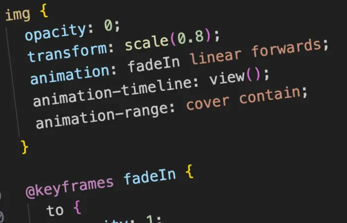 CSS animation timeline code example