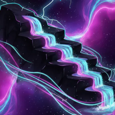 The Cascade Engine: A mystical current of structured flow—where raw input climbs through tiers of transformation, igniting clarity, power, and creation at every step.